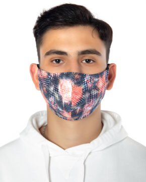 Poplin Kumaş Yüz Maskesi Şekil Desenli Unisex