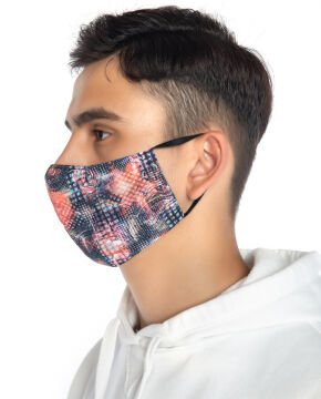 Poplin Kumaş Yüz Maskesi Şekil Desenli Unisex