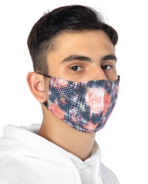 Poplin Kumaş Yüz Maskesi Şekil Desenli Unisex