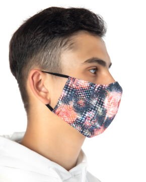 Poplin Kumaş Yüz Maskesi Şekil Desenli Unisex