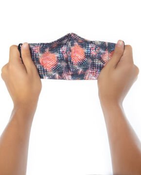Poplin Kumaş Yüz Maskesi Şekil Desenli Unisex