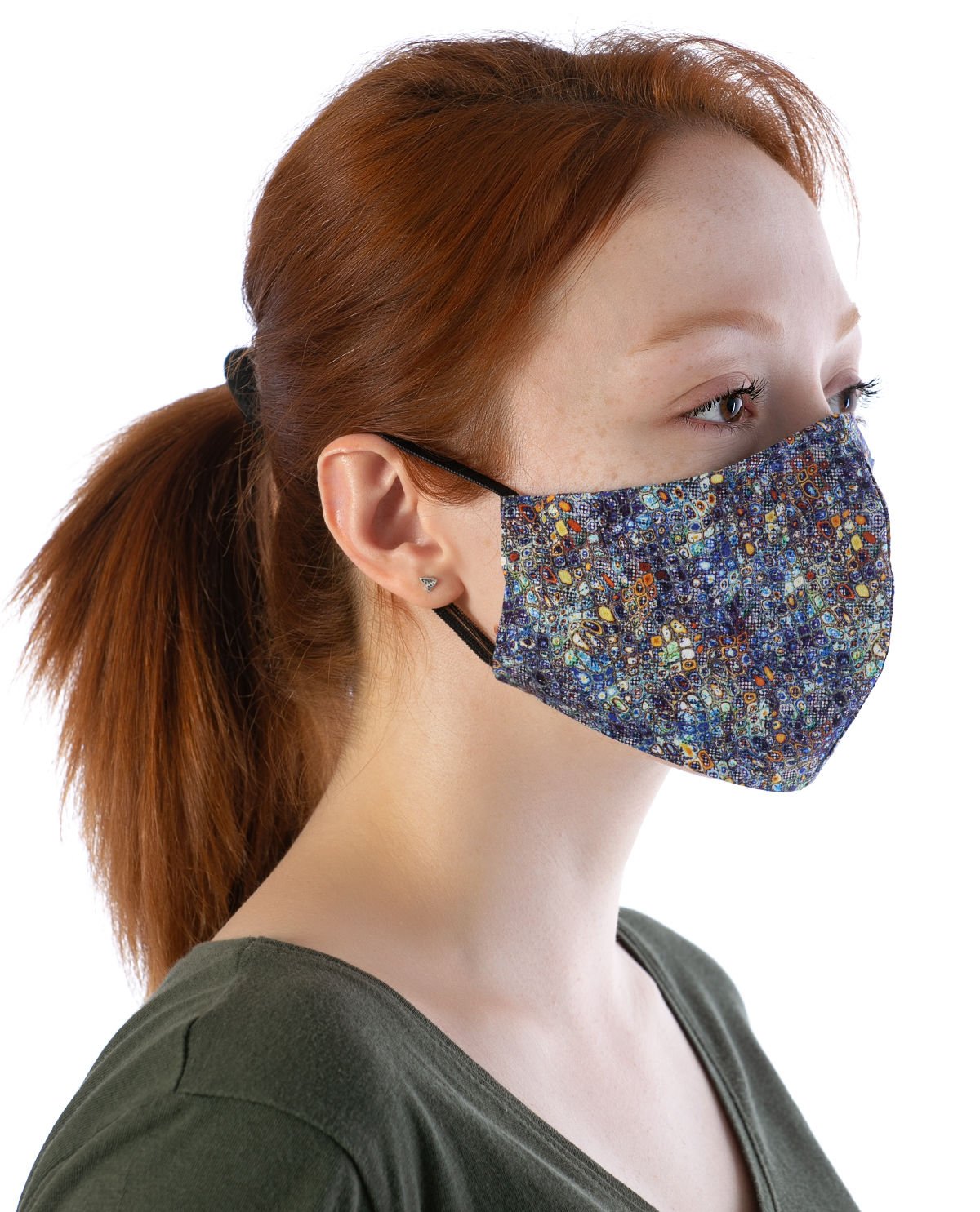 Poplin Kumaş %100 Pamuk Renkli Desenli Unisex Maske