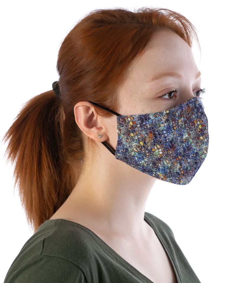 Poplin Kumaş %100 Pamuk Renkli Desenli Unisex Maske