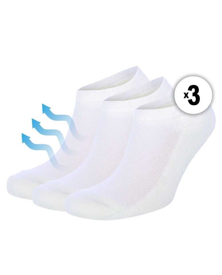 3lü Paket Nefes Alabilen Havlu Patik Çorap Beyaz Renk