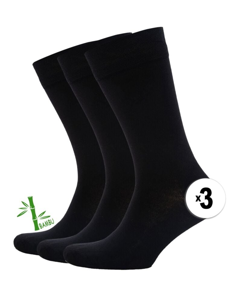 Deman Double Her Mevsim Bambu Çorap Siyah Renk