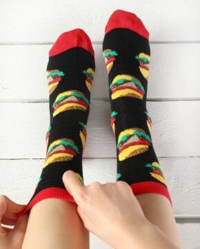 Hamburger Desenli Soket Çorap