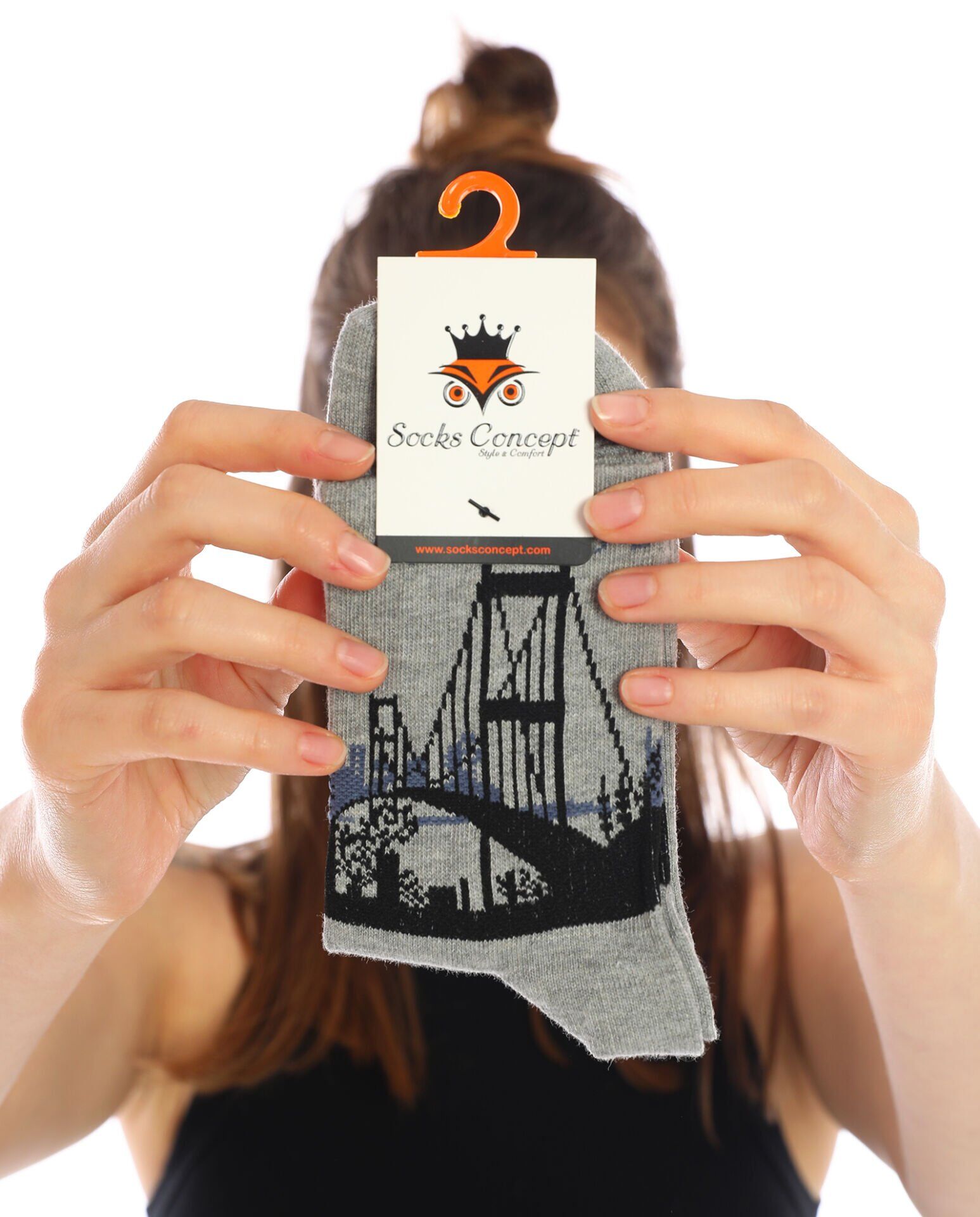 Boğaz Köprüsü Desenli Gri Renk Soket Çorap GRİ - 35/39