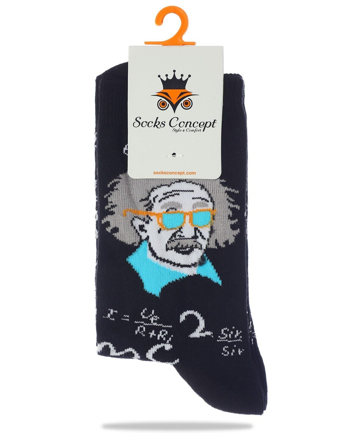 Turkuaz Detaylı Einstein Desen  Soket Çorap RENKLİ - 36/40
