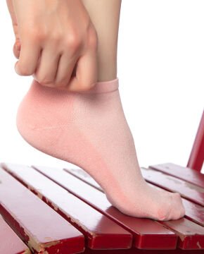 Pembe Renk Bambu Kısa Soket Çorap