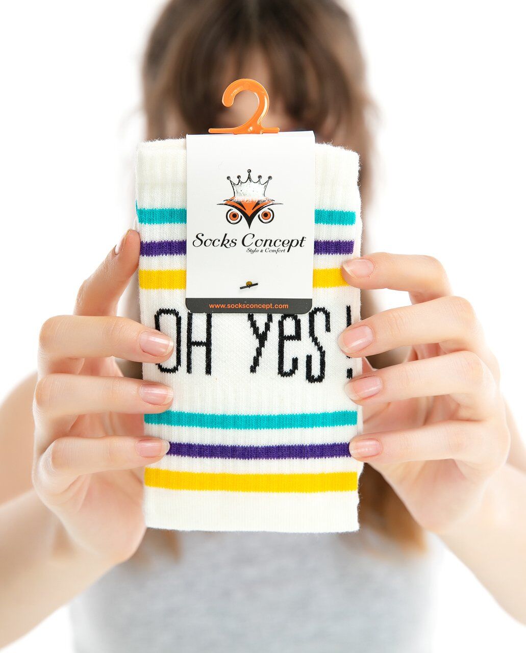OH YES! Yazılı Soket Çorap RENKLİ - 35/39
