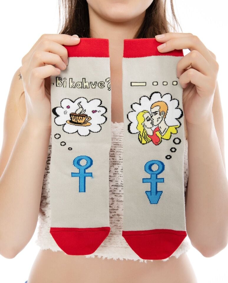 Bi Kahve ? Desenli Soket Çorap