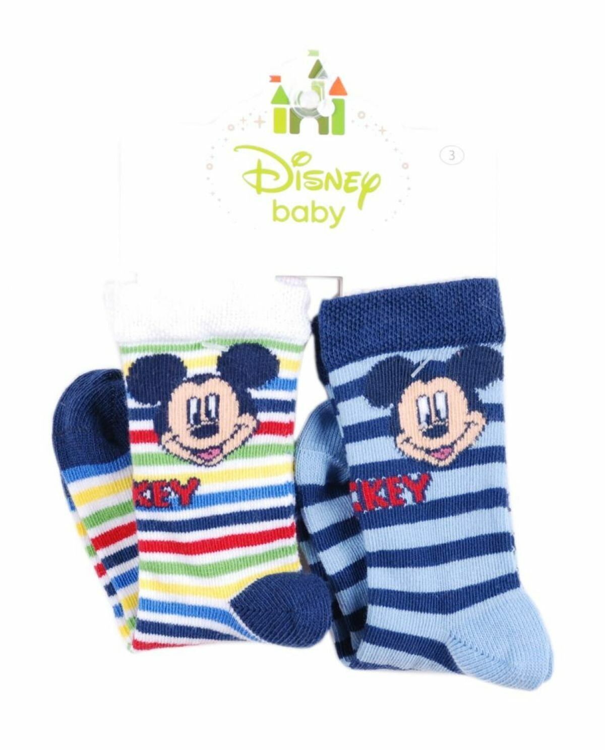 2'li Mickey Mouse Erkek Bebek Çorabı