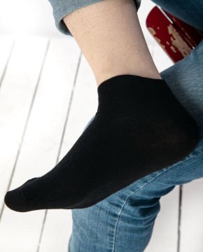 Pamuklu Siyah Renk Kısa Soket Çorap