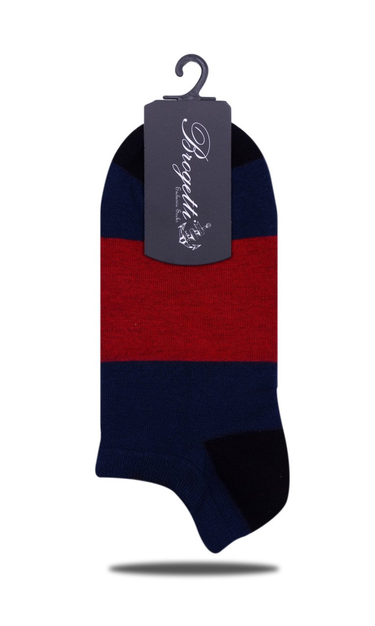 Lacivert-Kırmızı Çizgi Detaylı Kısa Soket Çorap LACİVERT - 35/39