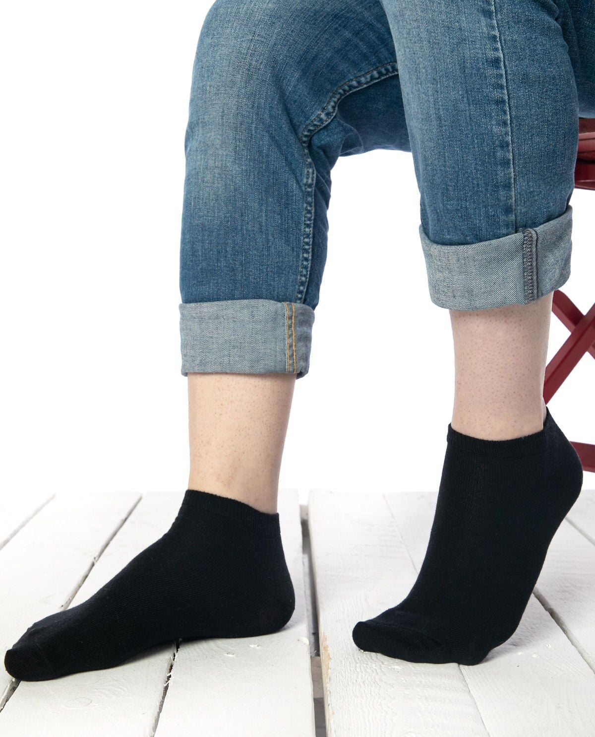 Pamuklu Siyah Renk Kısa Soket Çorap SİYAH - 39/42