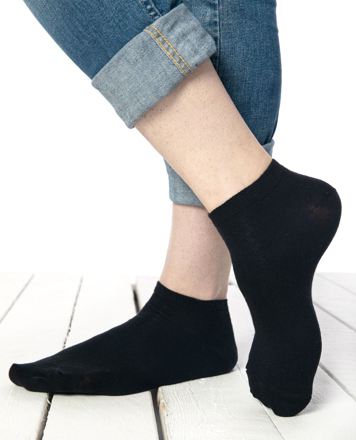 Pamuklu Siyah Renk Kısa Soket Çorap SİYAH - 39/42