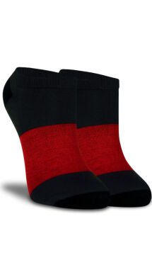 Kısa Soket Çorap Kırmızı-Antrasit Renk