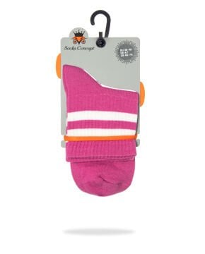 Serena Beyaz Çizgili Pembe Tenis Çorap