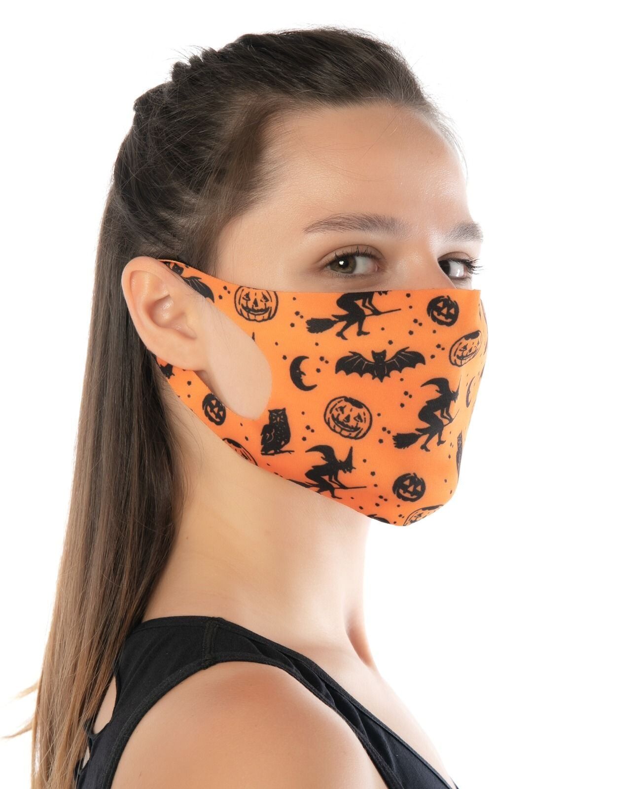 Halloween Temalı Turuncu Renk Nano Yüz Maskesi