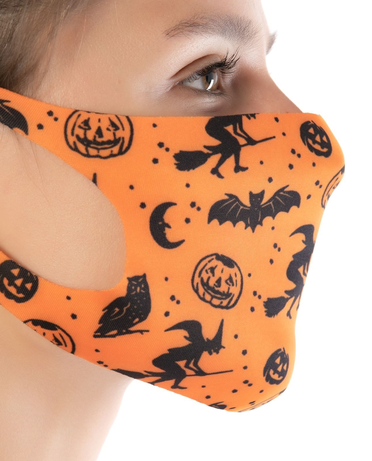 Halloween Temalı Turuncu Renk Nano Yüz Maskesi