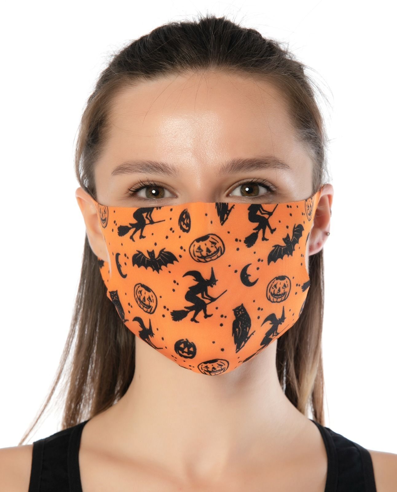 Halloween Temalı Turuncu Renk Nano Yüz Maskesi