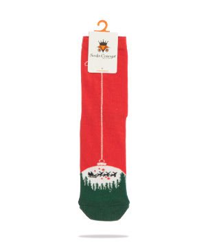 Merry Christmas Yazılı Çam Ağacı Desenli Yılbaşı Çorabı