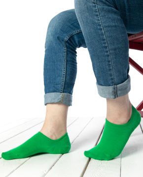 Yeşil Renk Kaymaz-Silikonlu Sneakers Babet Çorap