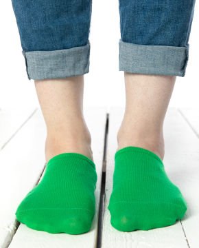 Yeşil Renk Kaymaz-Silikonlu Sneakers Babet Çorap