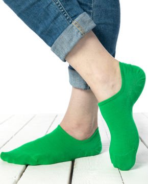 Yeşil Renk Kaymaz-Silikonlu Sneakers Babet Çorap