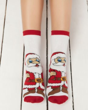 Havlu Extra Kalın Noel Baba Desenli Yılbaşı Çorabı