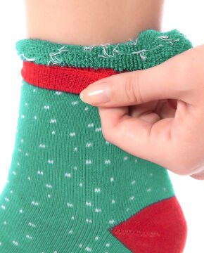 Havlu Extra Kalın Geyik Kafası Desenli Yılbaşı Çorabı