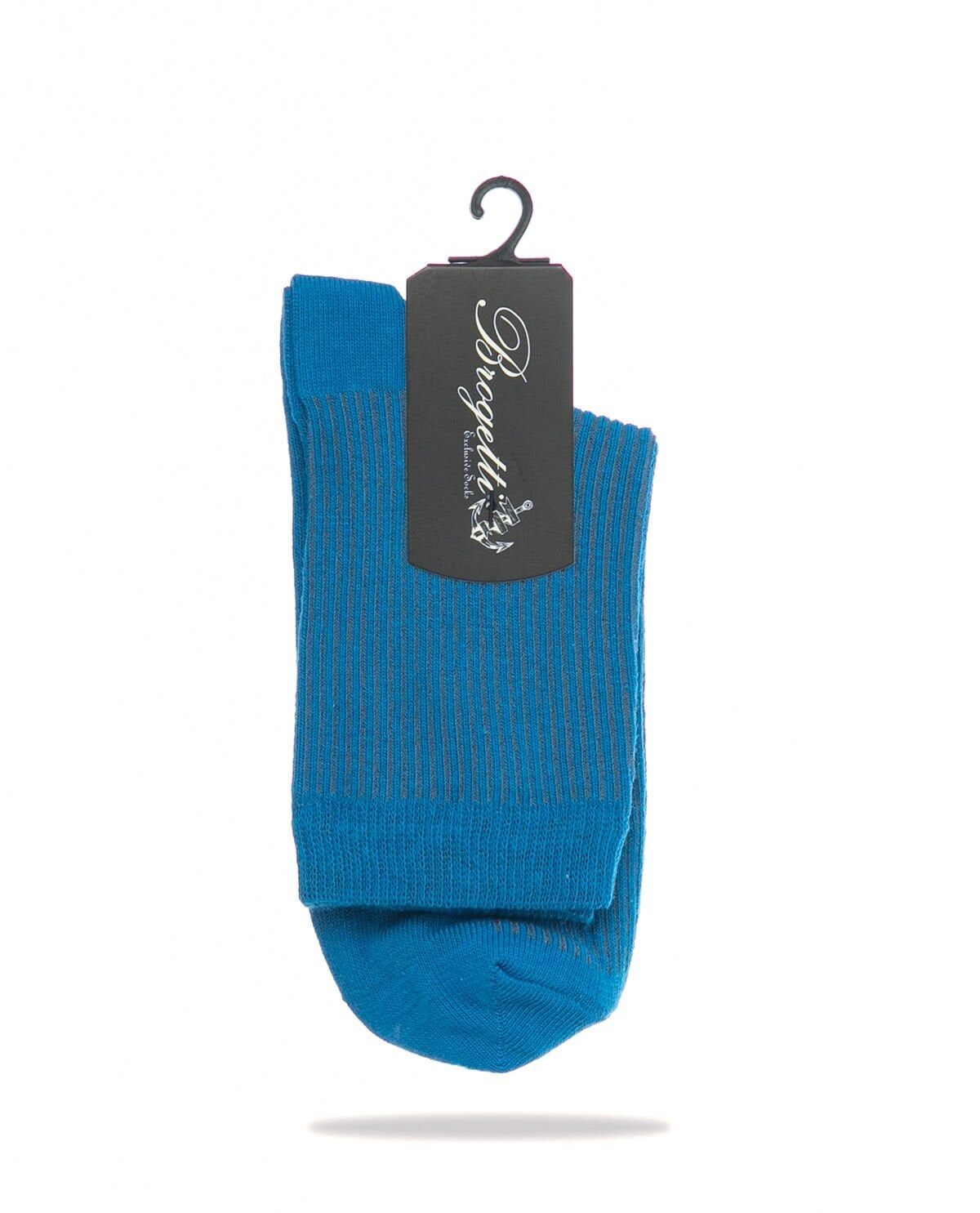 Cropt Saks Mavi Renk Düz Soket Çorap