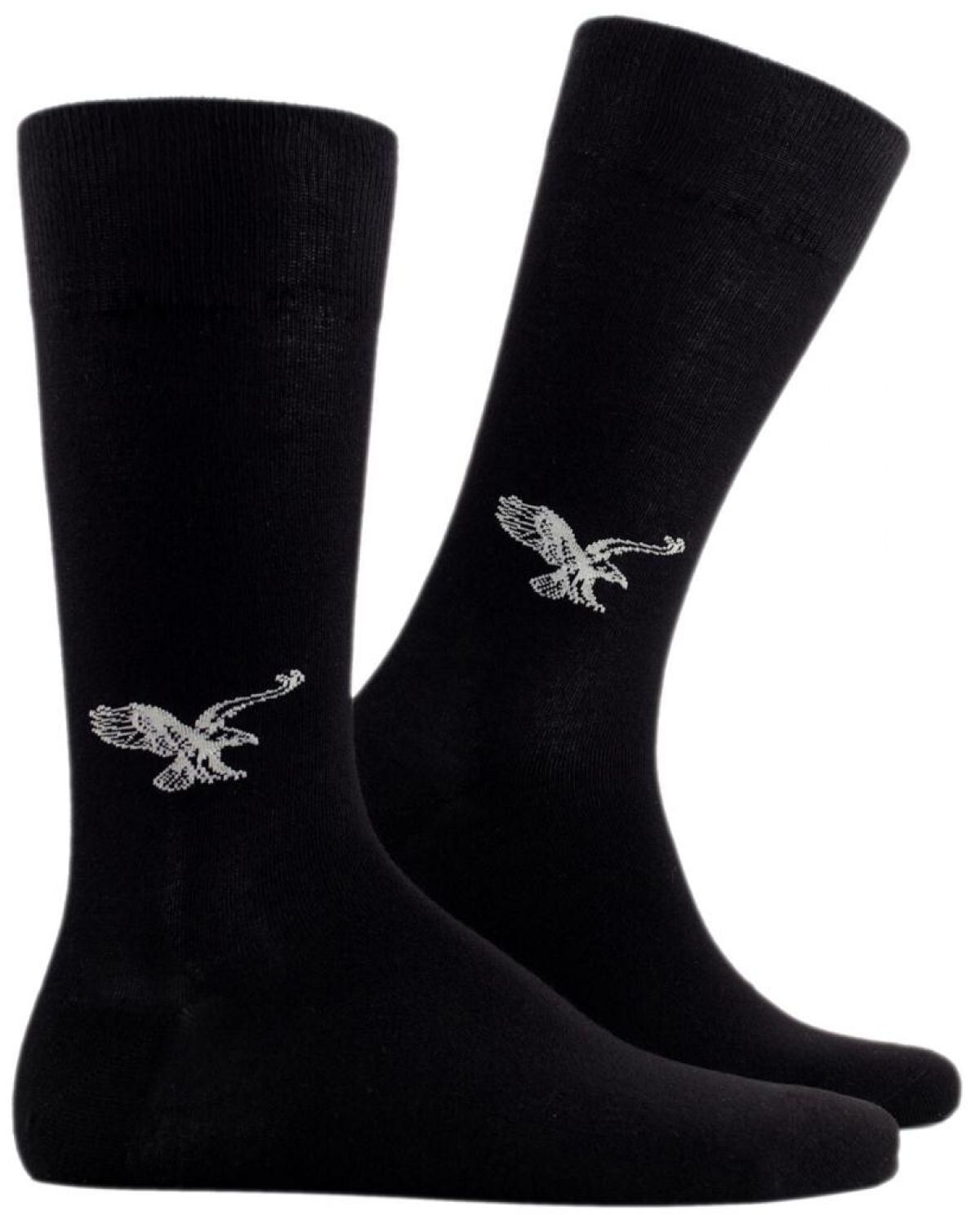 Kartal Desenli Siyah Bambu Çorap Brogetti