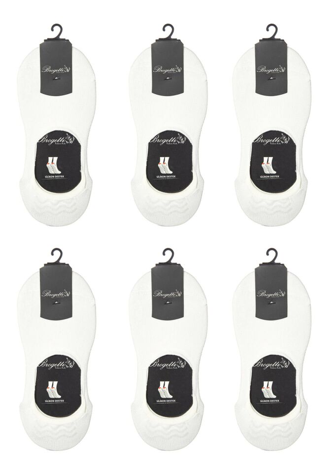 6lı Paket Bambu Erkek Babet Çoraplar Beyaz Renk