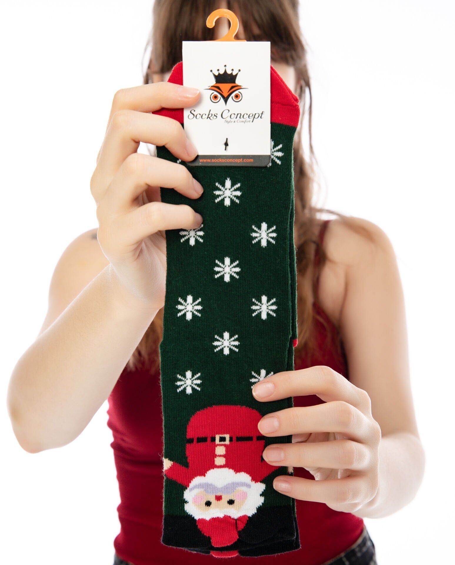 Noel Baba Desenli Soket Çorap