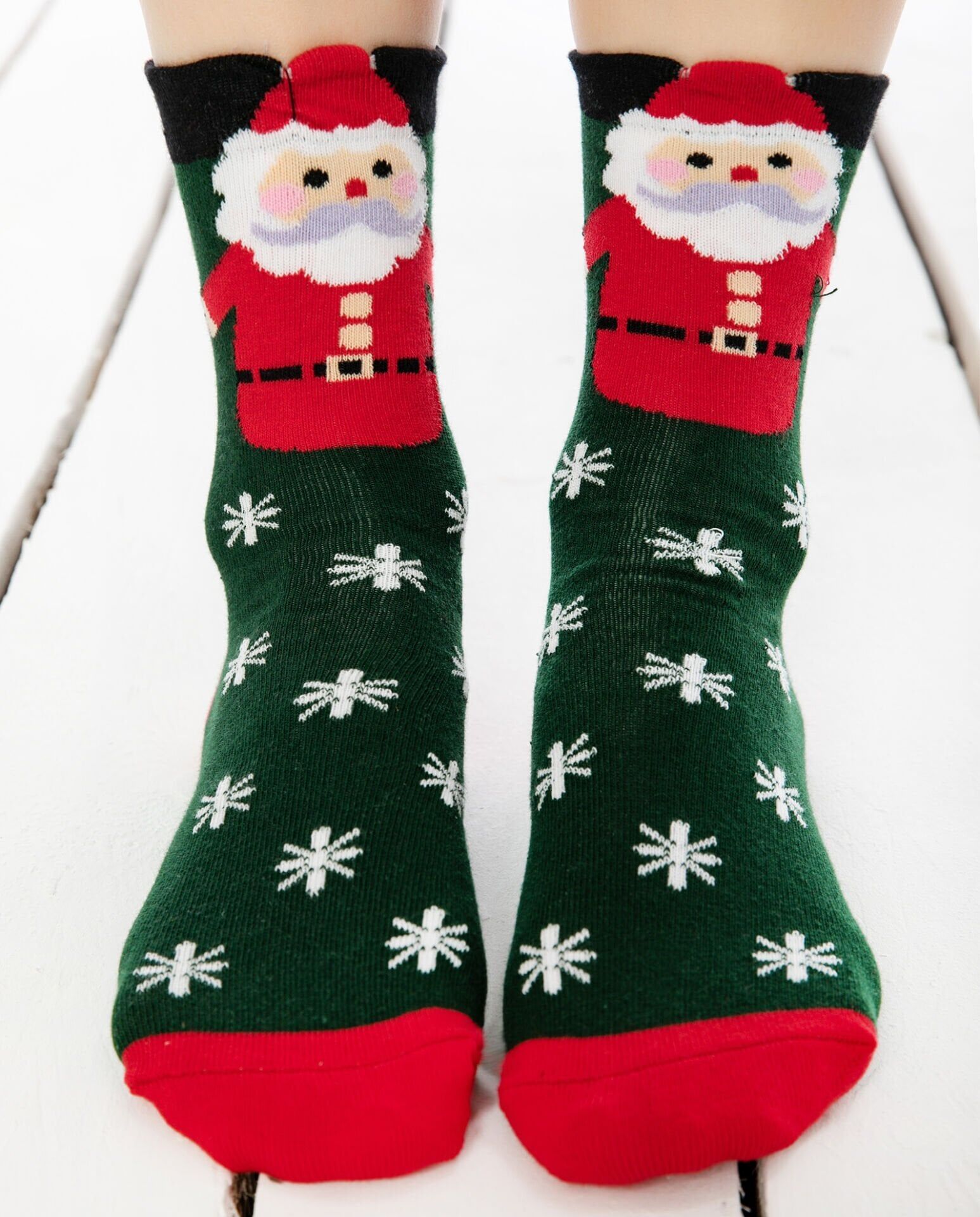 Noel Baba Desenli Soket Çorap