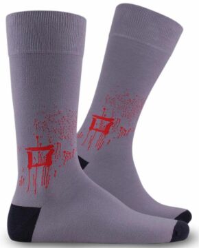 Ressam Dokunuşu Gri  Çorap Brogetti