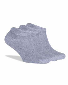 Sneakers Gri Melanj Unisex Çorap Bambu Kısa Soket 3'lü Paket