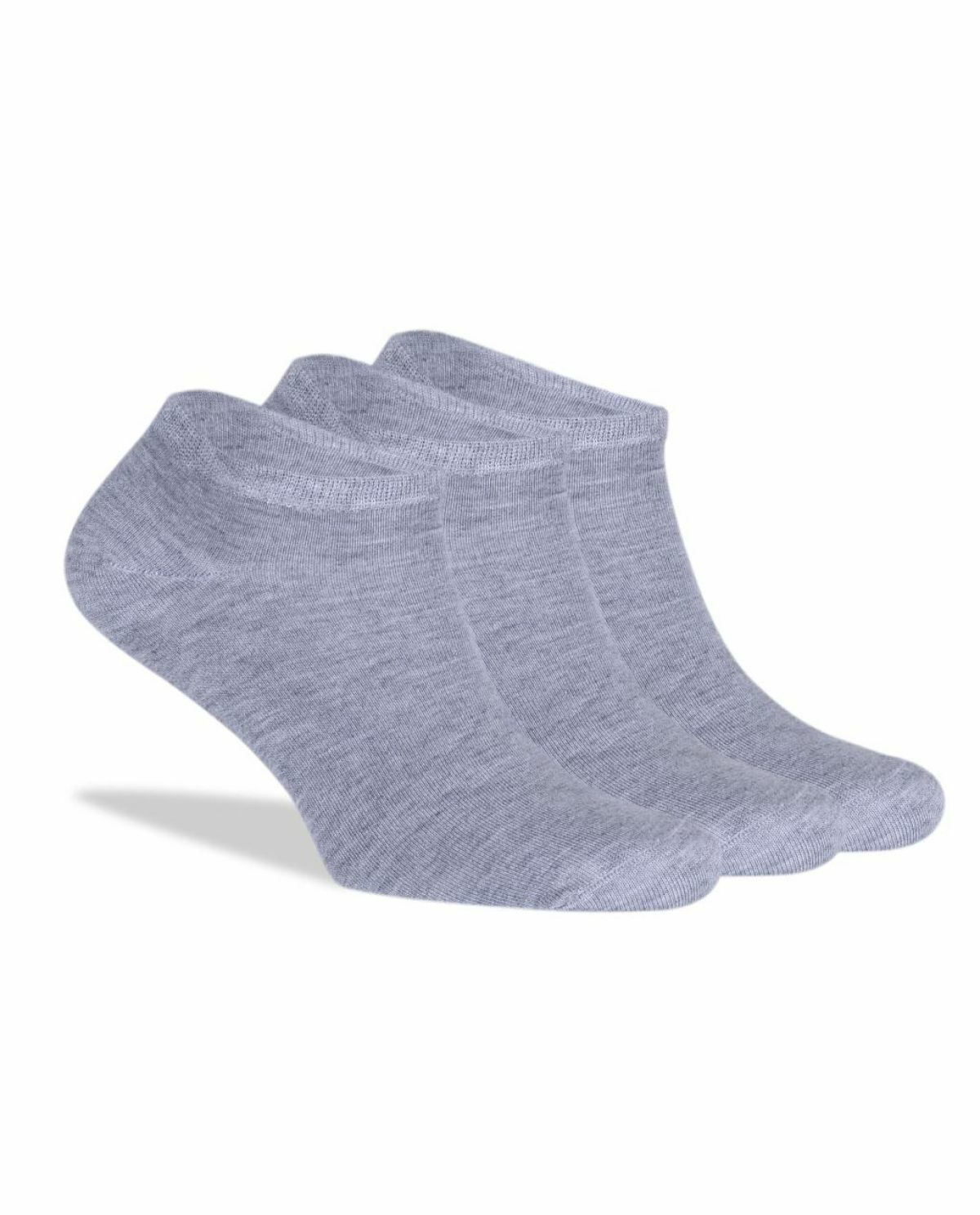 Sneakers Gri Melanj Unisex Çorap Bambu Kısa Soket 3'lü Paket GRİ - 41/46