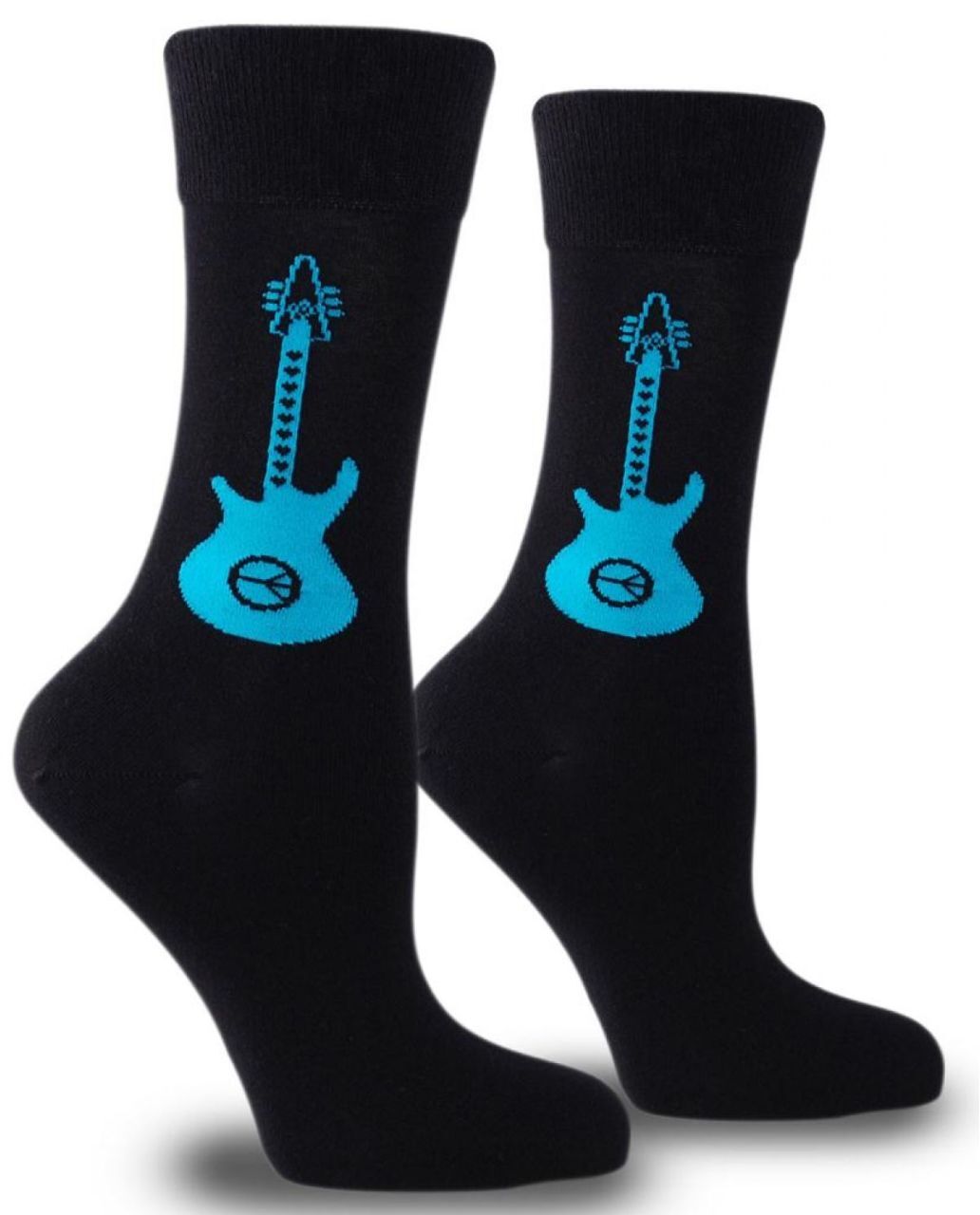 Barış Simgeli Gitar Desenli Çorap Brogetti SİYAH - 39/41
