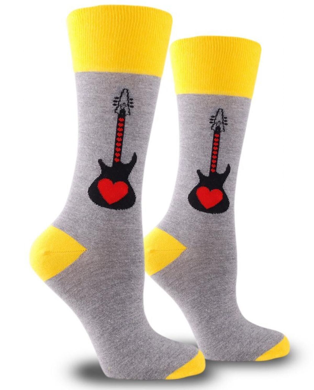 Gitar ve Kalp  Desenli Çorap Brogetti