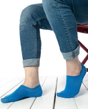 Mavi Renk Kaymaz-Silikonlu Sneakers Babet Çorap