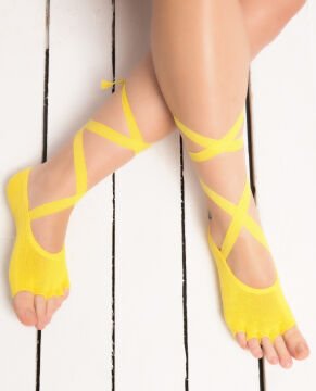 Parmaksız Yoga ve Pilates Çorabı Silikon Kaymaz Taban