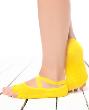 Pilates ve Yoga Çorabı Şerit Lastik ve  Kaymaz Tabanlı
