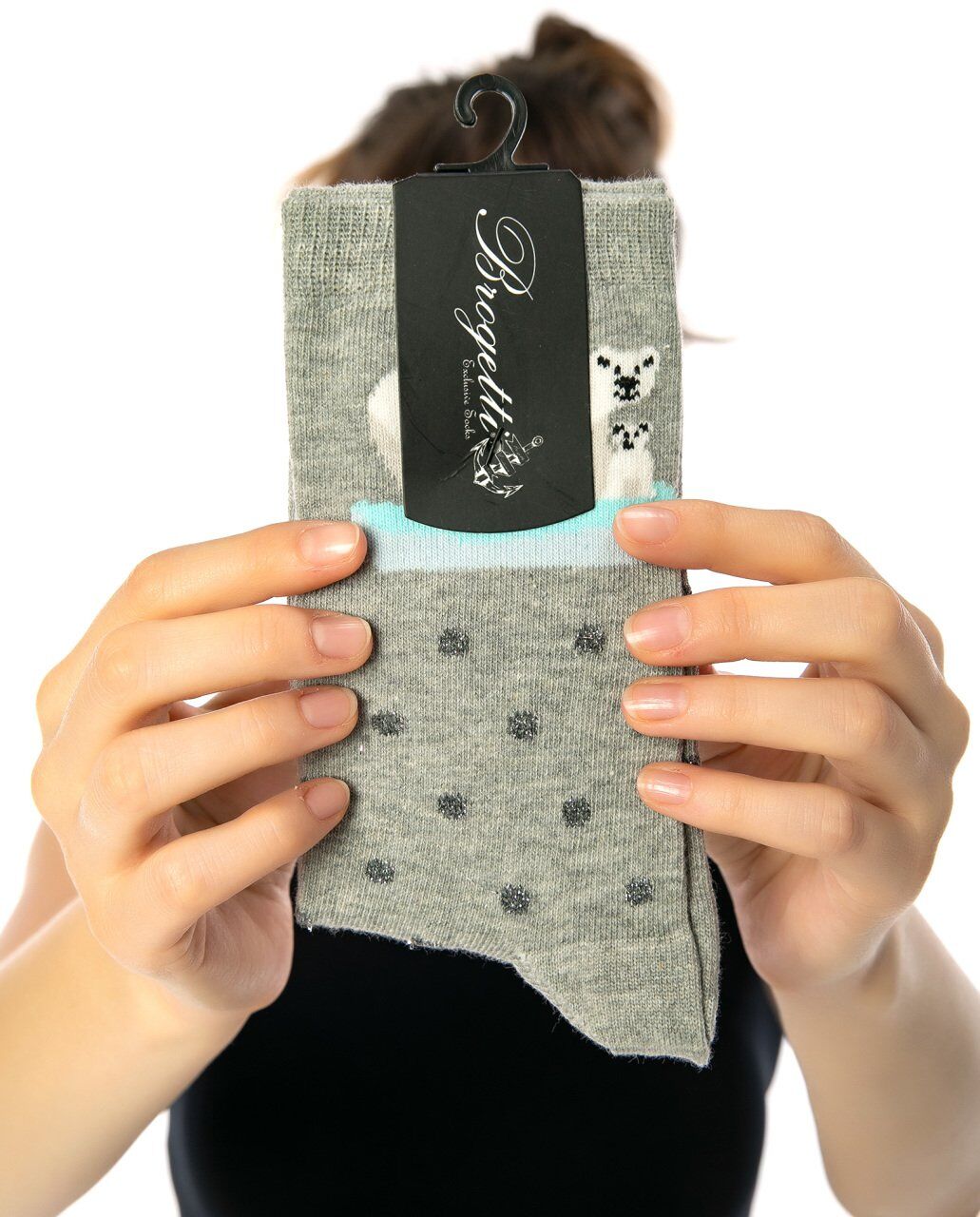 Gri Renk Kutup Ayısı Desen Soket Çorap GRİ - 36/40