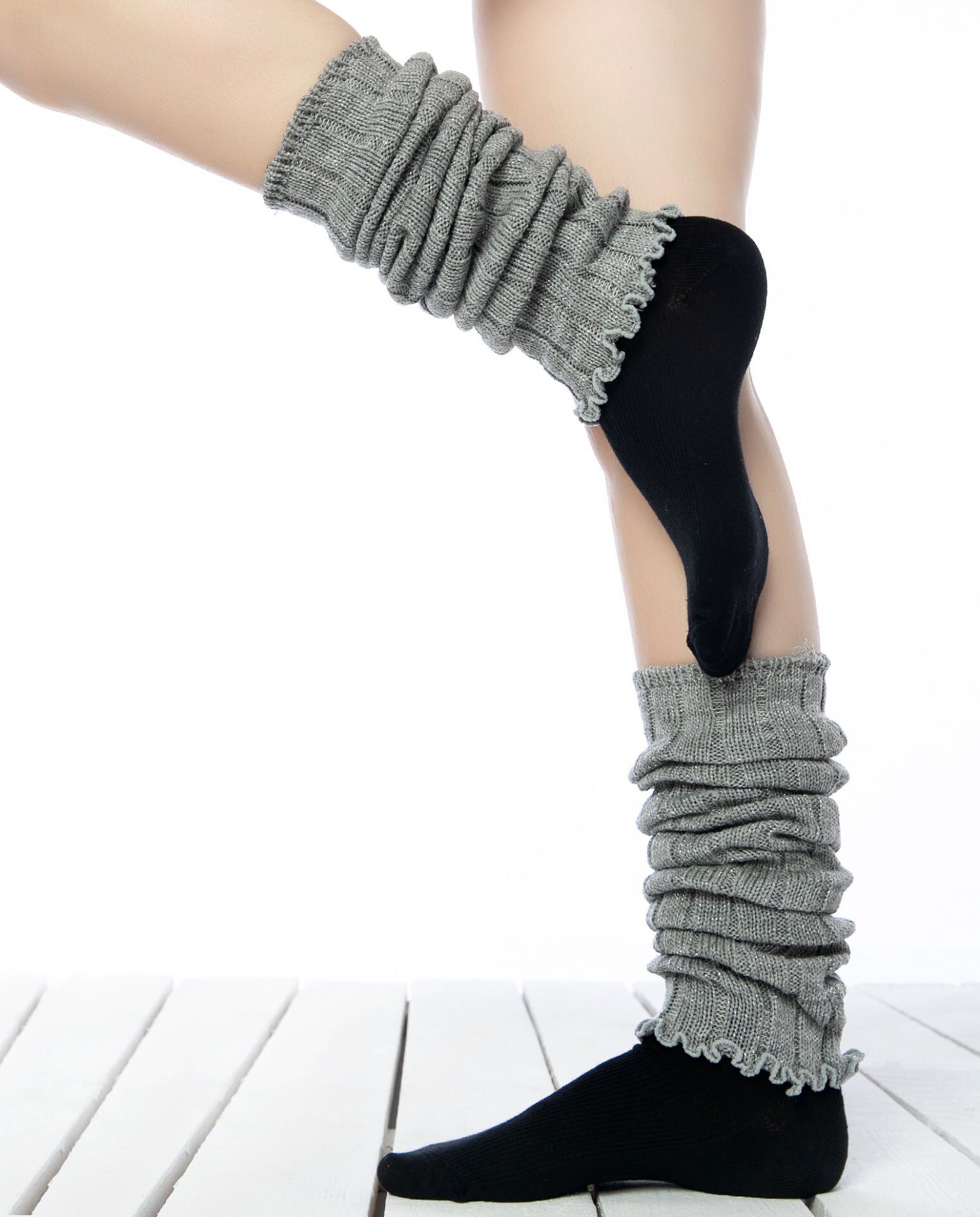 Tozluk Çorap Gri Renk Sim Detaylı GRİ - 36/38