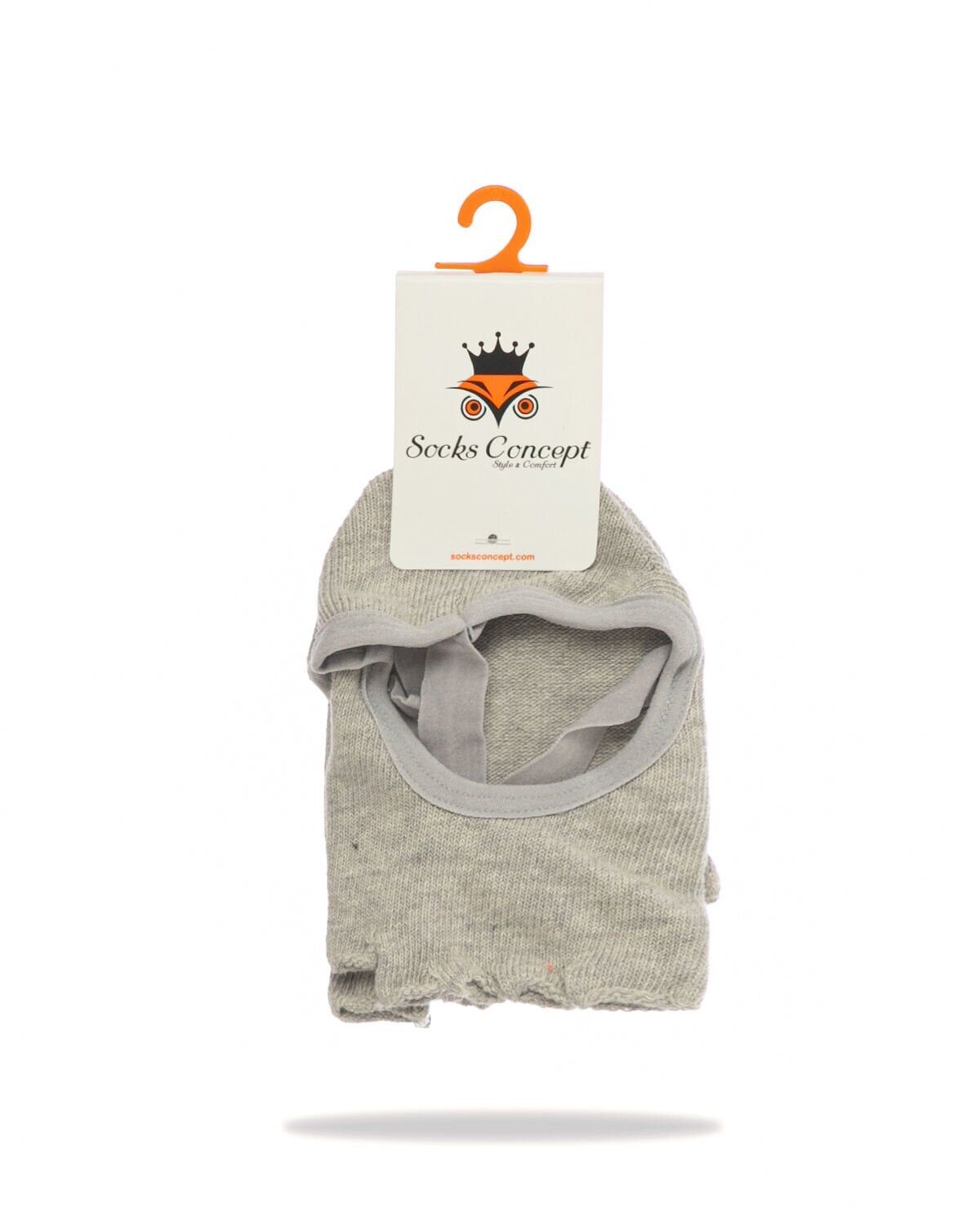 Kaymaz Tabanlı Yoga Çorabı Lastikli Gri Renk