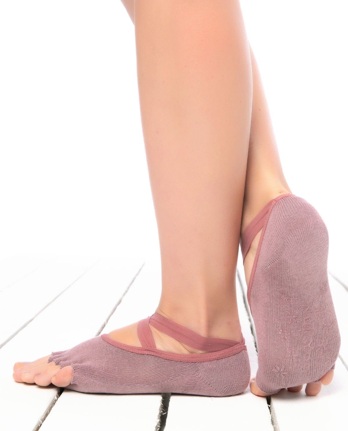 Parmaksız Yoga Çorabı Şerit Lastikli ve Kaymaz Tabanlı