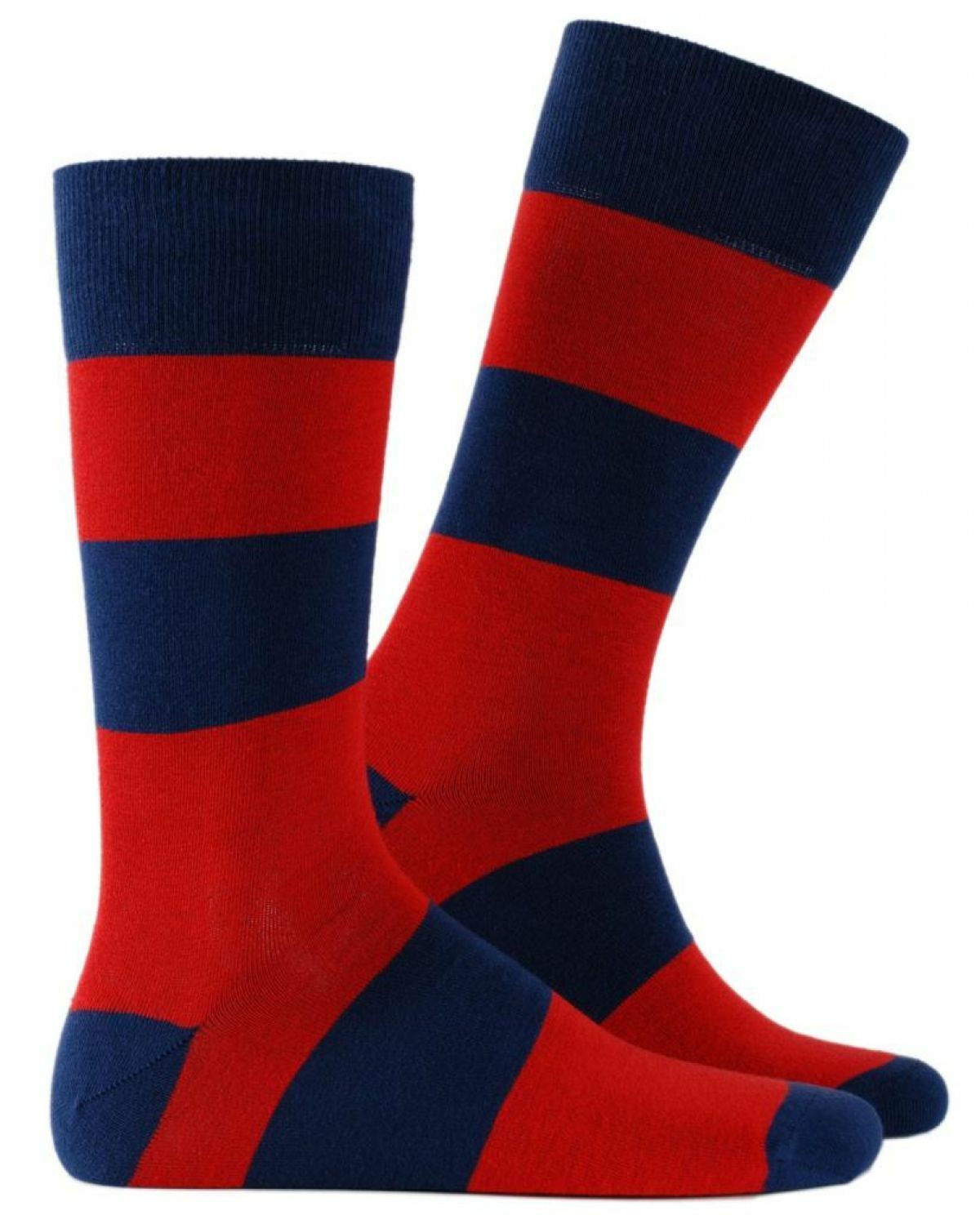Çizgi Detaylı Dickens Kırmızı Lacivert Soket Çorap Brogetti