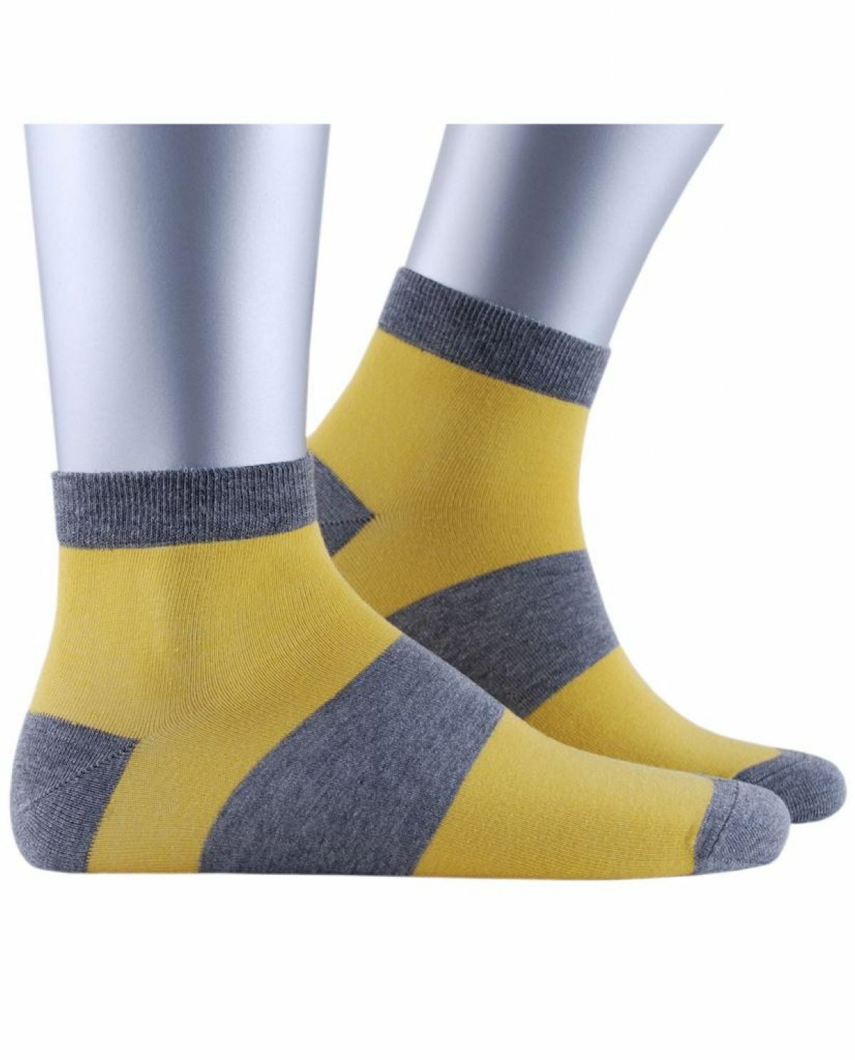 Philip Hardal-Gri Çizgi Detaylı Kısa Soket Çorap Brogetti